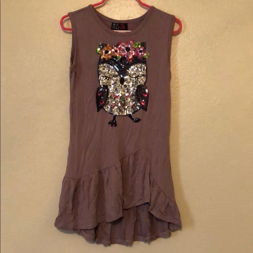 Girls sequin owl tank, like new